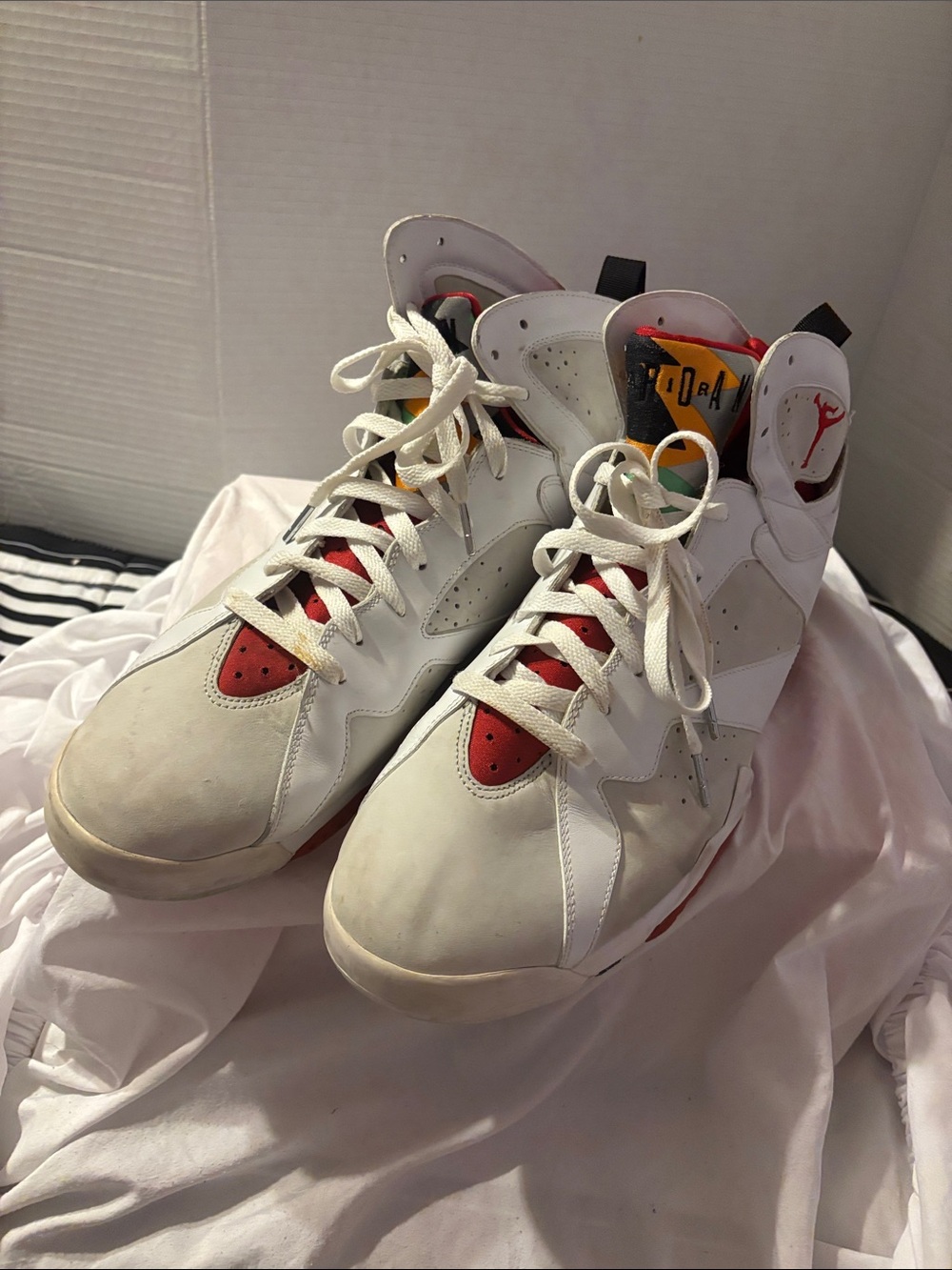 Nike White Sneakers with Red and Black Accents